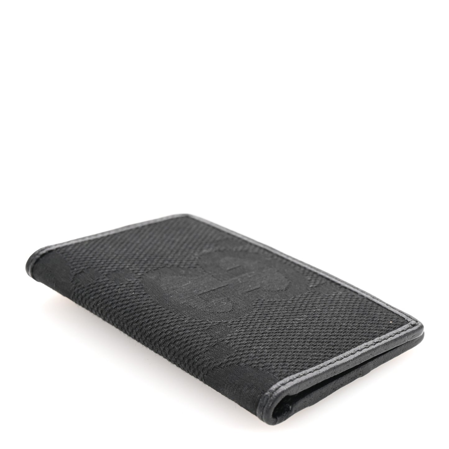Canvas Monogram Jumbo GG Textured Dollar Calfskin Card Case Black