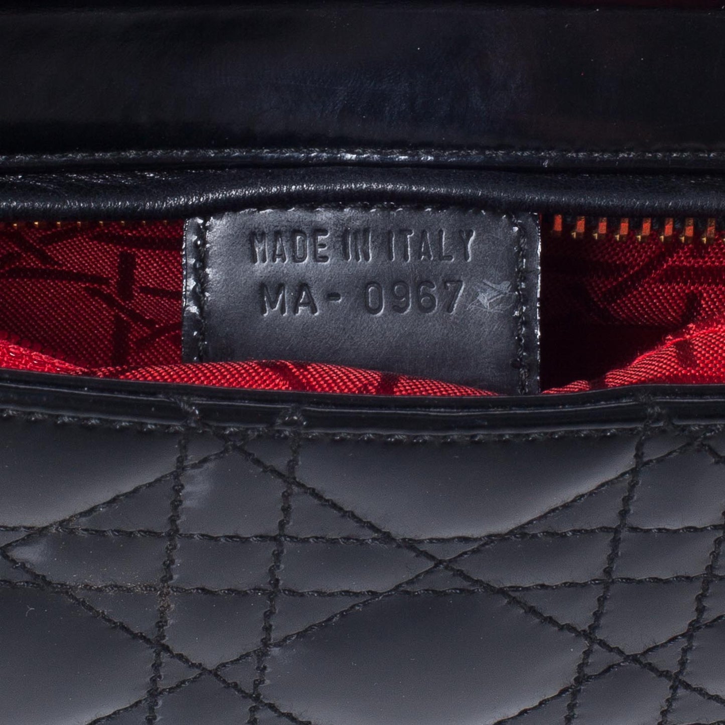 CHRISTIAN DIOR Patent Cannage Hobo Black