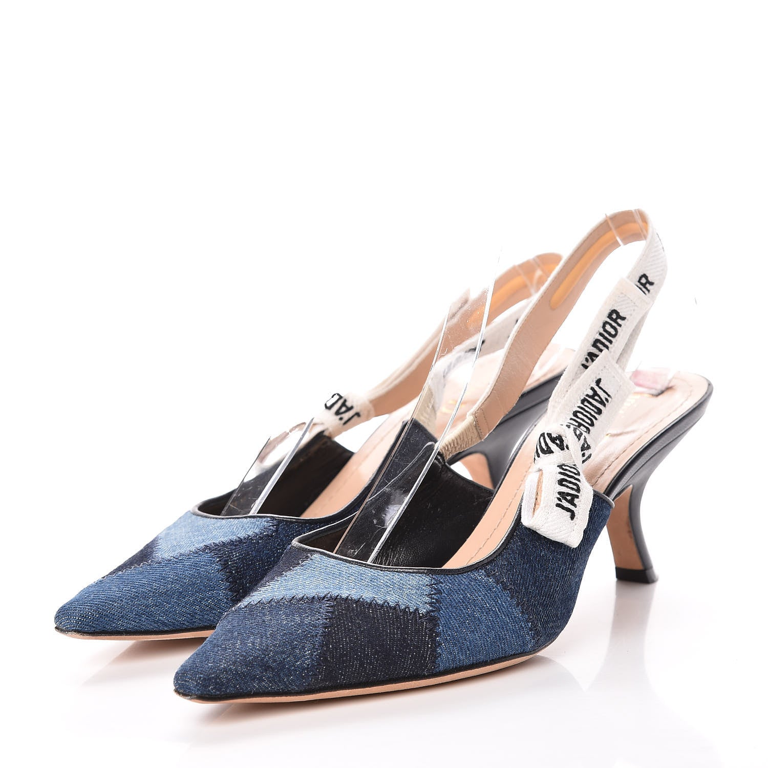 Christian Dior Denim Ribbon Patchwork J'Adior Slingback 65mm Pumps 39.5 Deep Blue 2 of 12