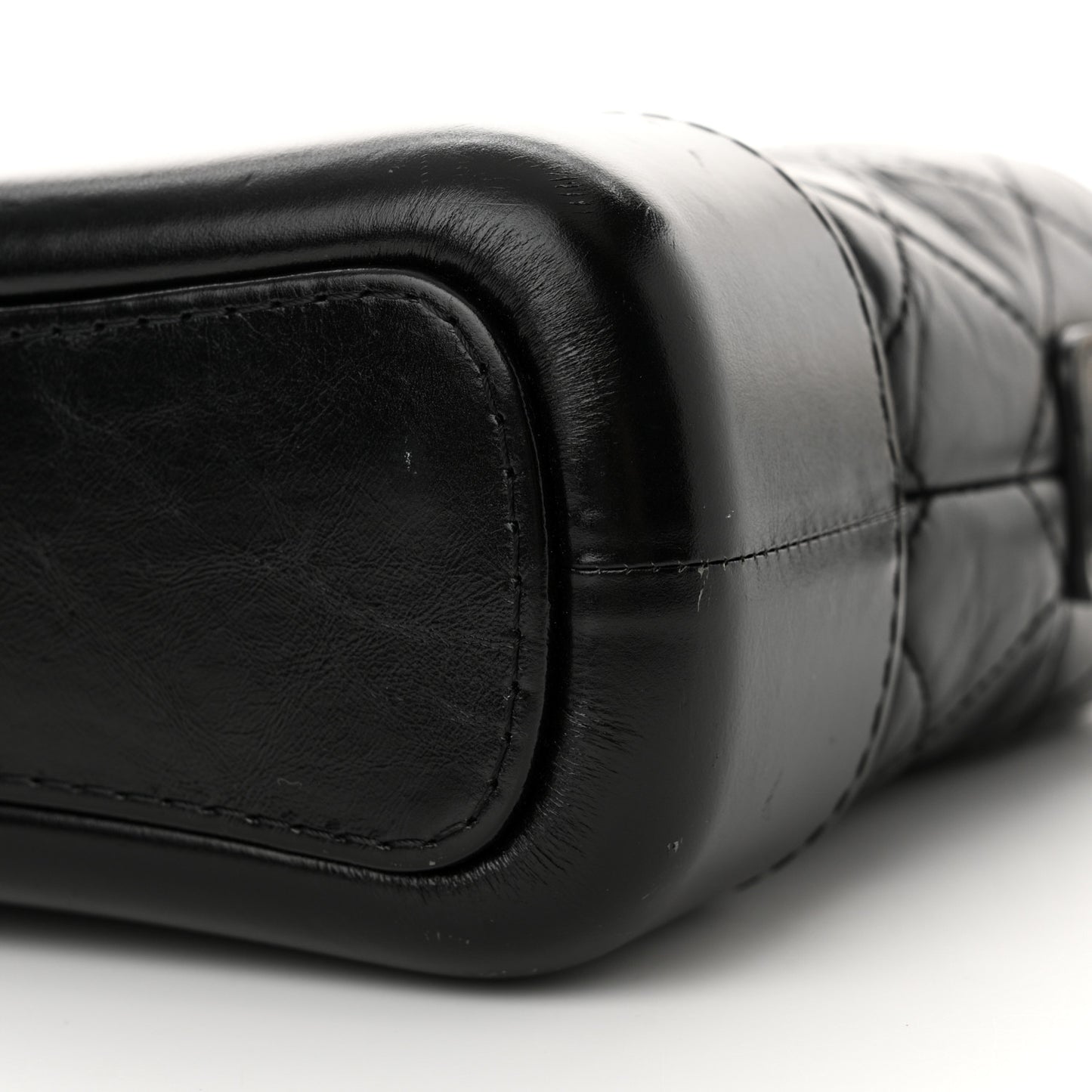 Aged Calfskin Quilted Small Gabrielle Hobo Black