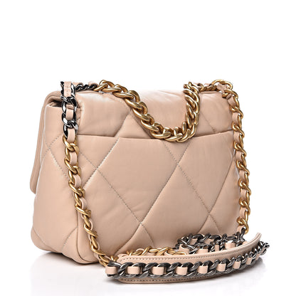 Chanel Goatskin Quilted Medium 19 Flap Beige 3 of 11