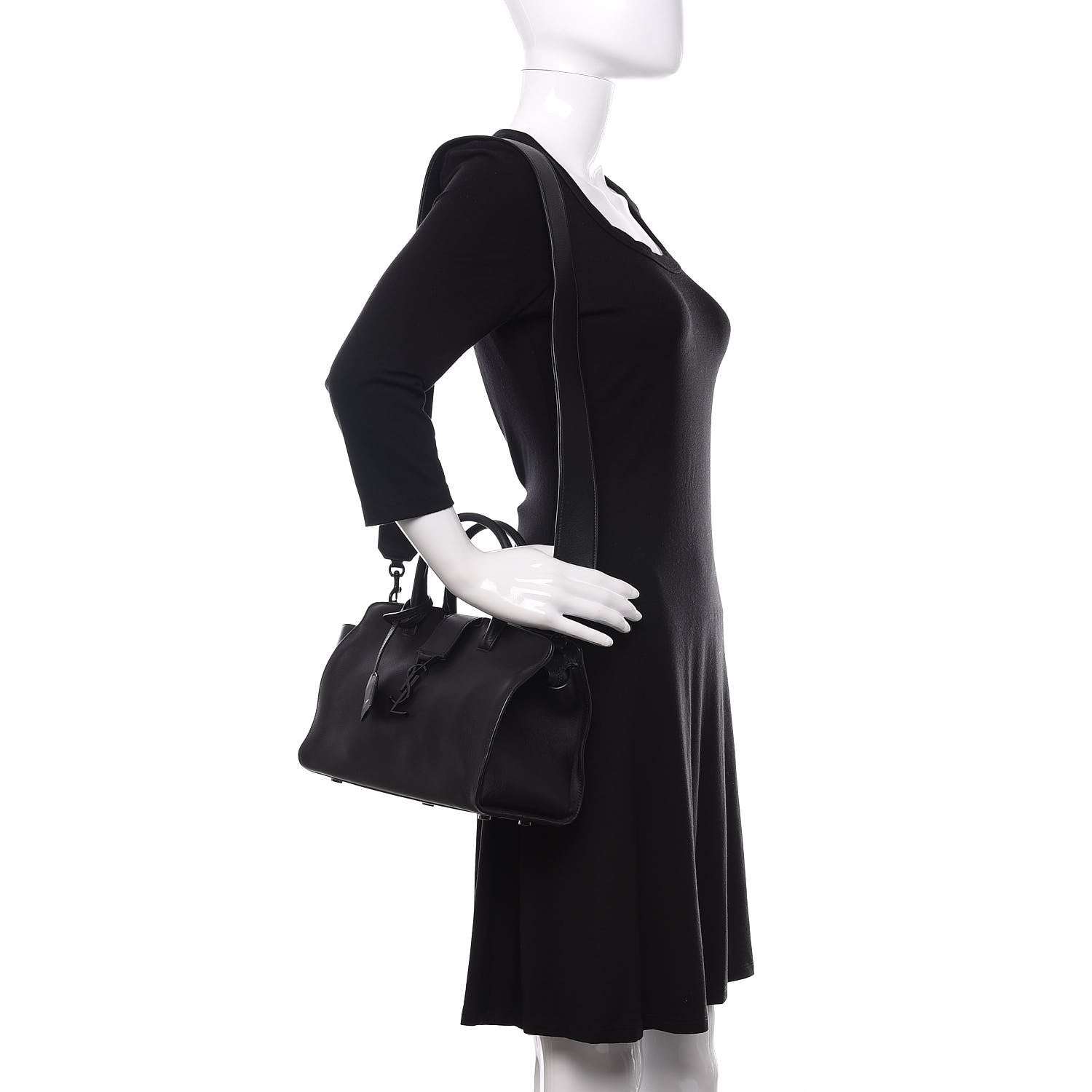 Saint Laurent Calfskin Monogram Baby Downtown Cabas Black 2 of 9