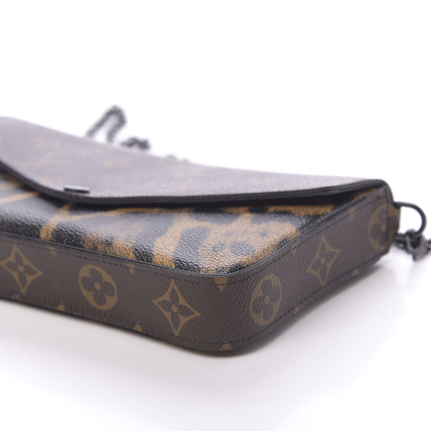 Monogram Animal Print Pochette Felicie Chain Wallet