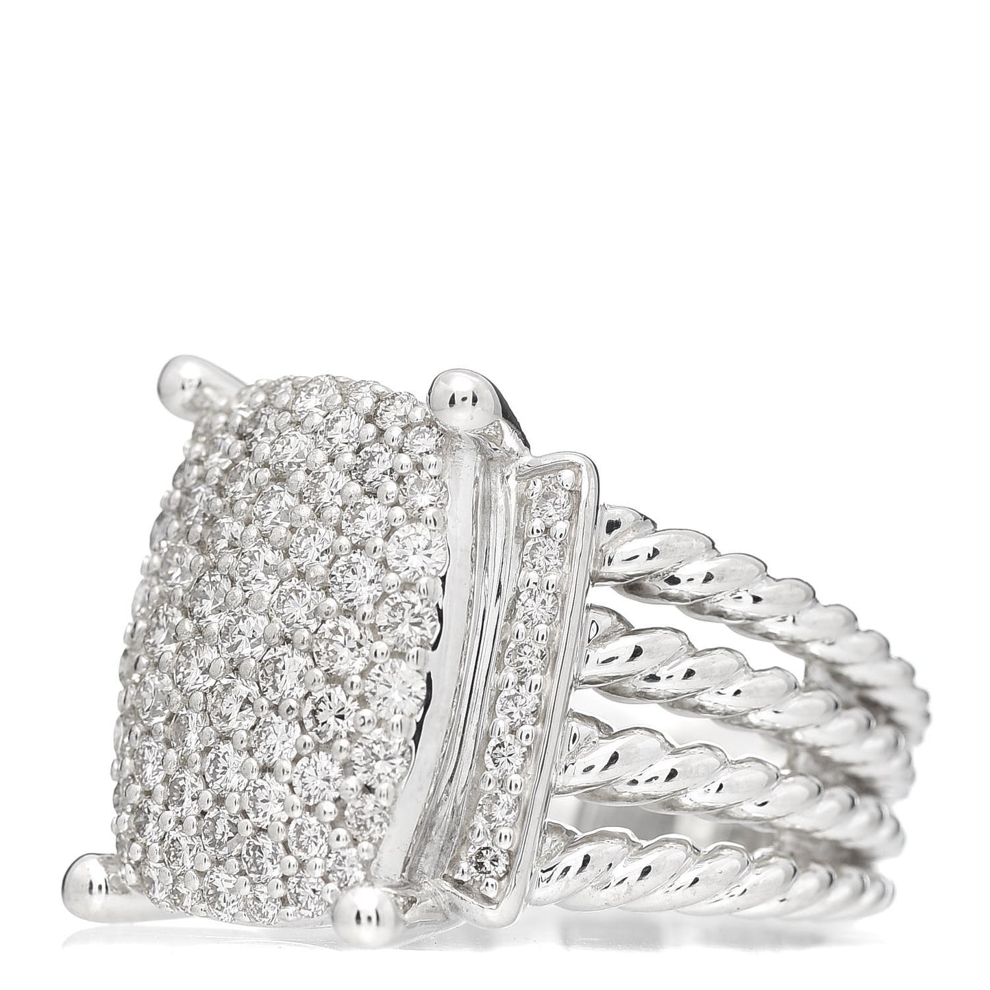 Sterling Silver Diamond 16mm Wheaton Ring 52 6
