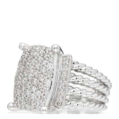 David Yurman Sterling Silver Diamond 16mm Wheaton Ring 52 6 3 of 5
