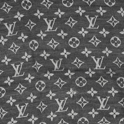 Louis Vuitton Silk Wool Monogram Denim Shawl Black 4 of 4
