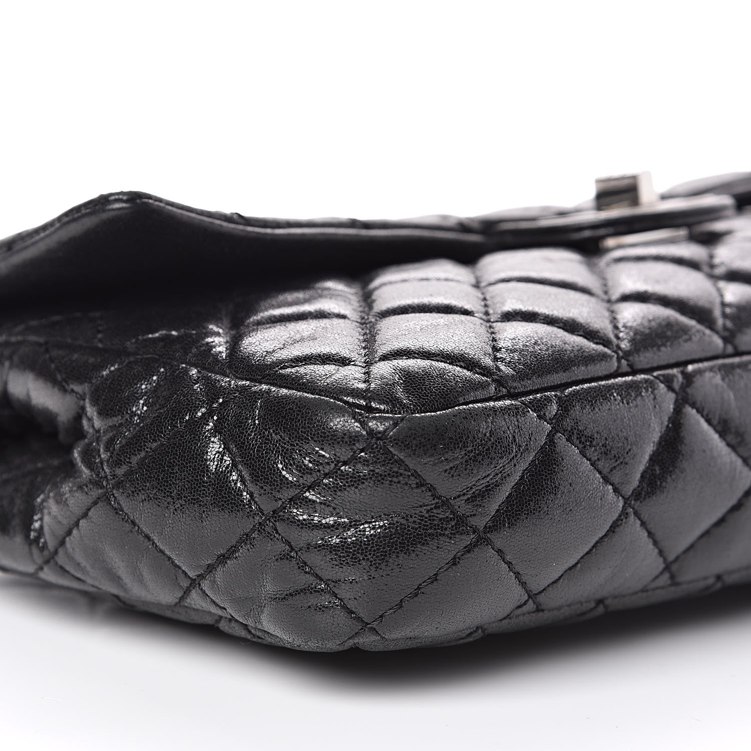 Chanel Iridescent Lambskin Quilted Snake Chain 2.55 Reissue Flap Black 8 of 13