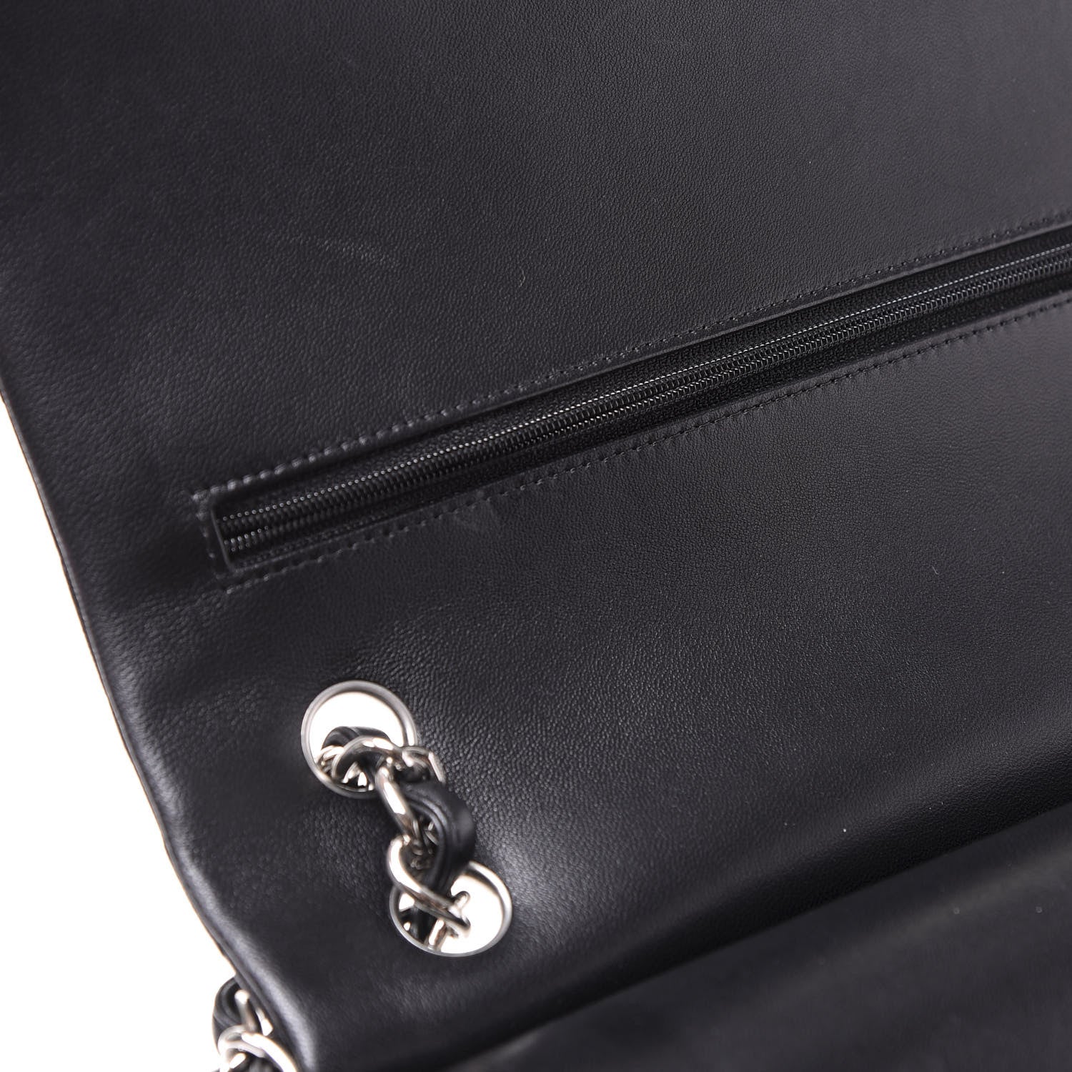 Chanel Lambskin Quilted Jumbo Double Flap Black 9 of 12