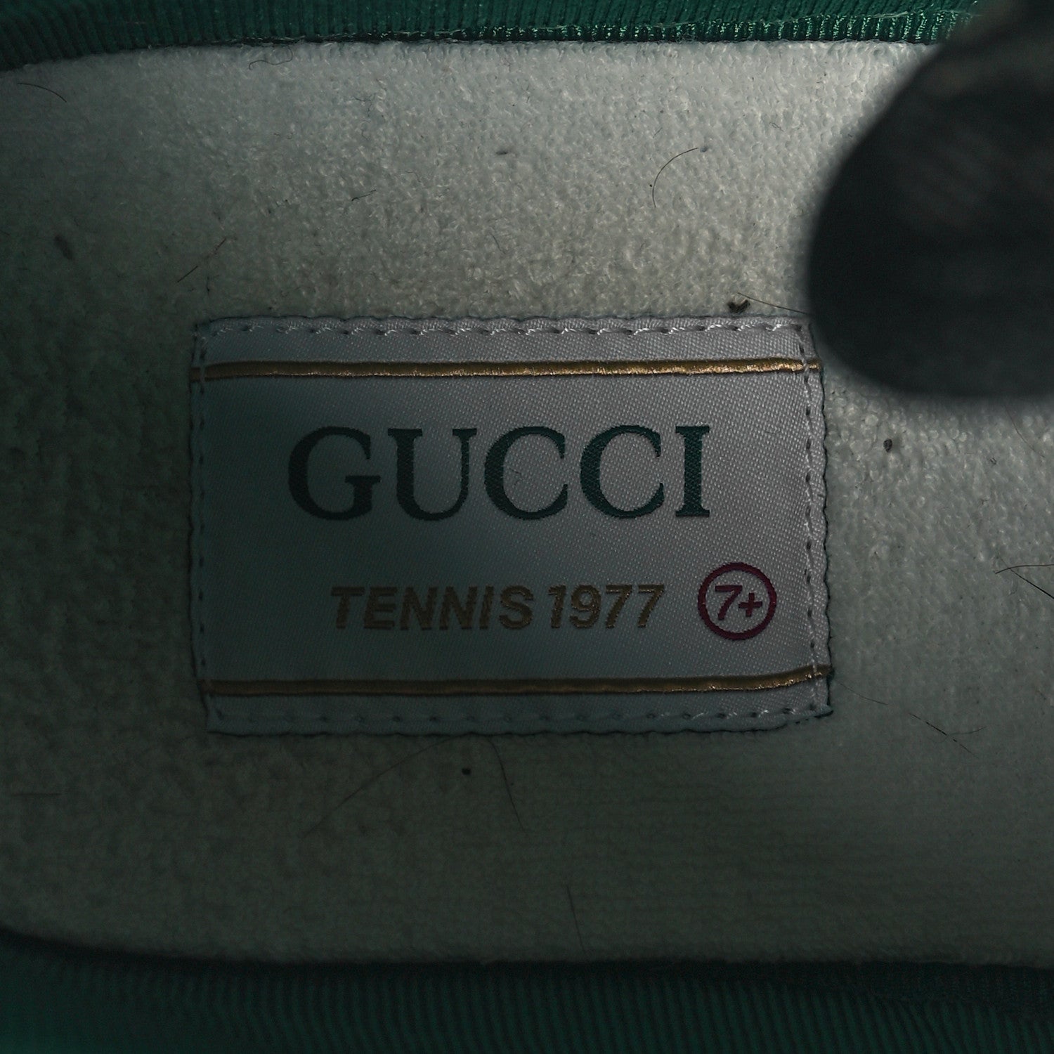Gucci New Denim GG Monogram Web Mens 1977 Tennis High Top Sneakers 7.5 Black Ivory 8 of 9