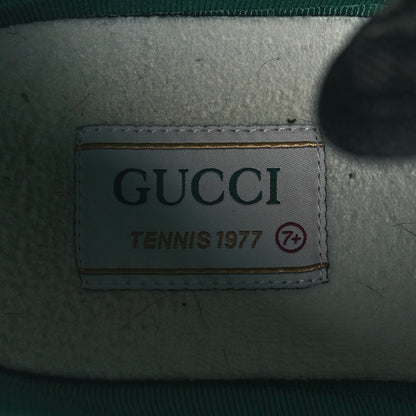 Gucci New Denim GG Monogram Web Mens 1977 Tennis High Top Sneakers 7.5 Black Ivory 8 of 9