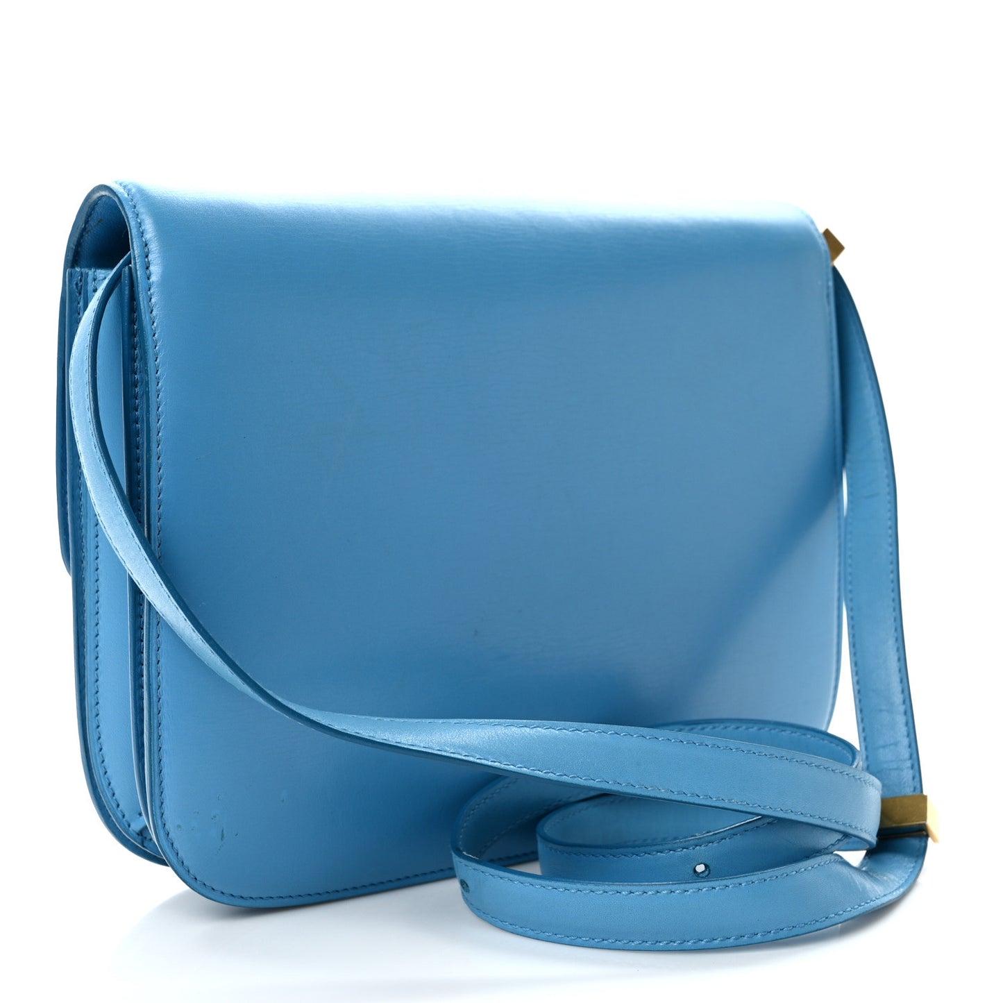 Box Calfskin Medium Classic Box Flap Bag Blue
