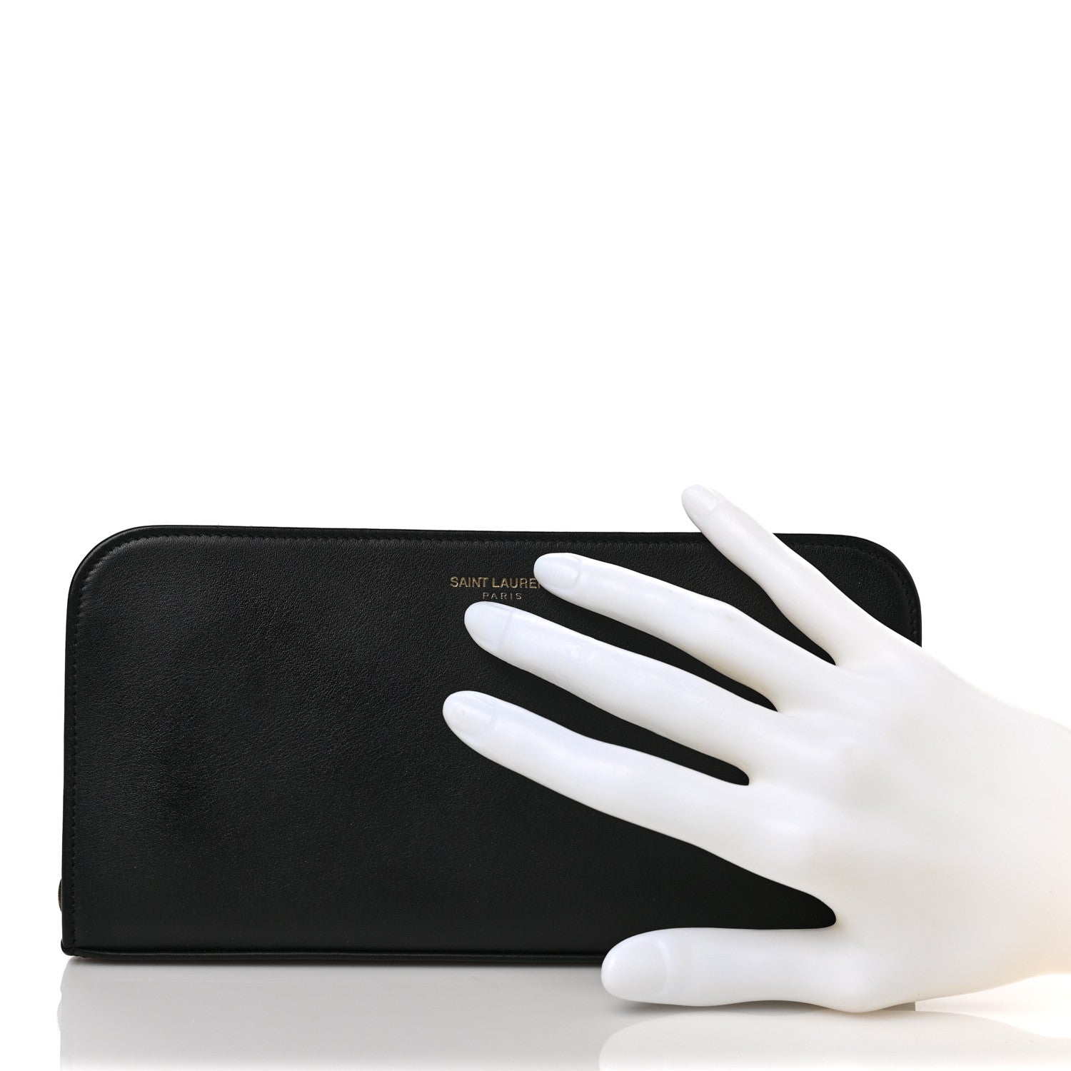 Saint Laurent Calfskin Classic Zip Around Continental Wallet Black 2 of 8
