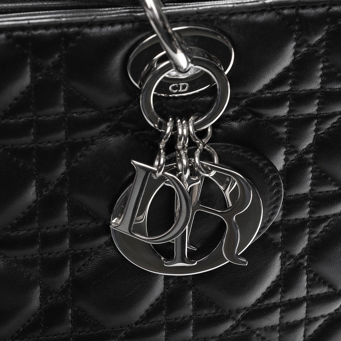 Lambskin Cannage Large Lady Dior Black