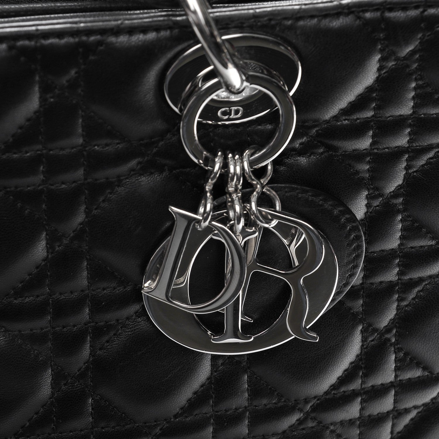 Christian Dior Lambskin Cannage Large Lady Dior Black 8 of 10