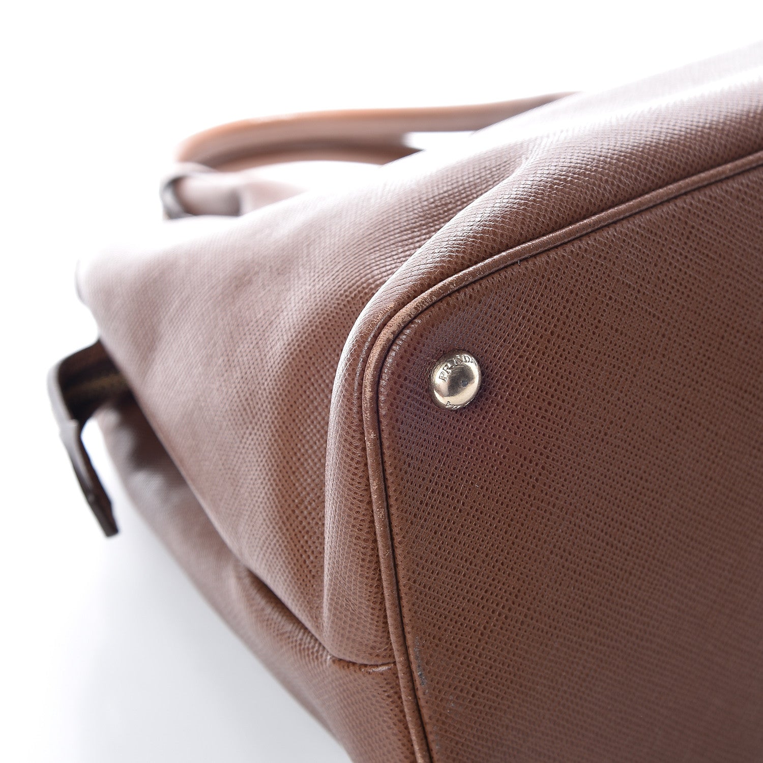 Prada Saffiano Cuir Top Handle Dome Tote Palissandro 15 of 19