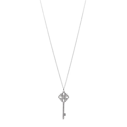 Tiffany Platinum Diamond Victoria Key Pendant Necklace 1 of 7