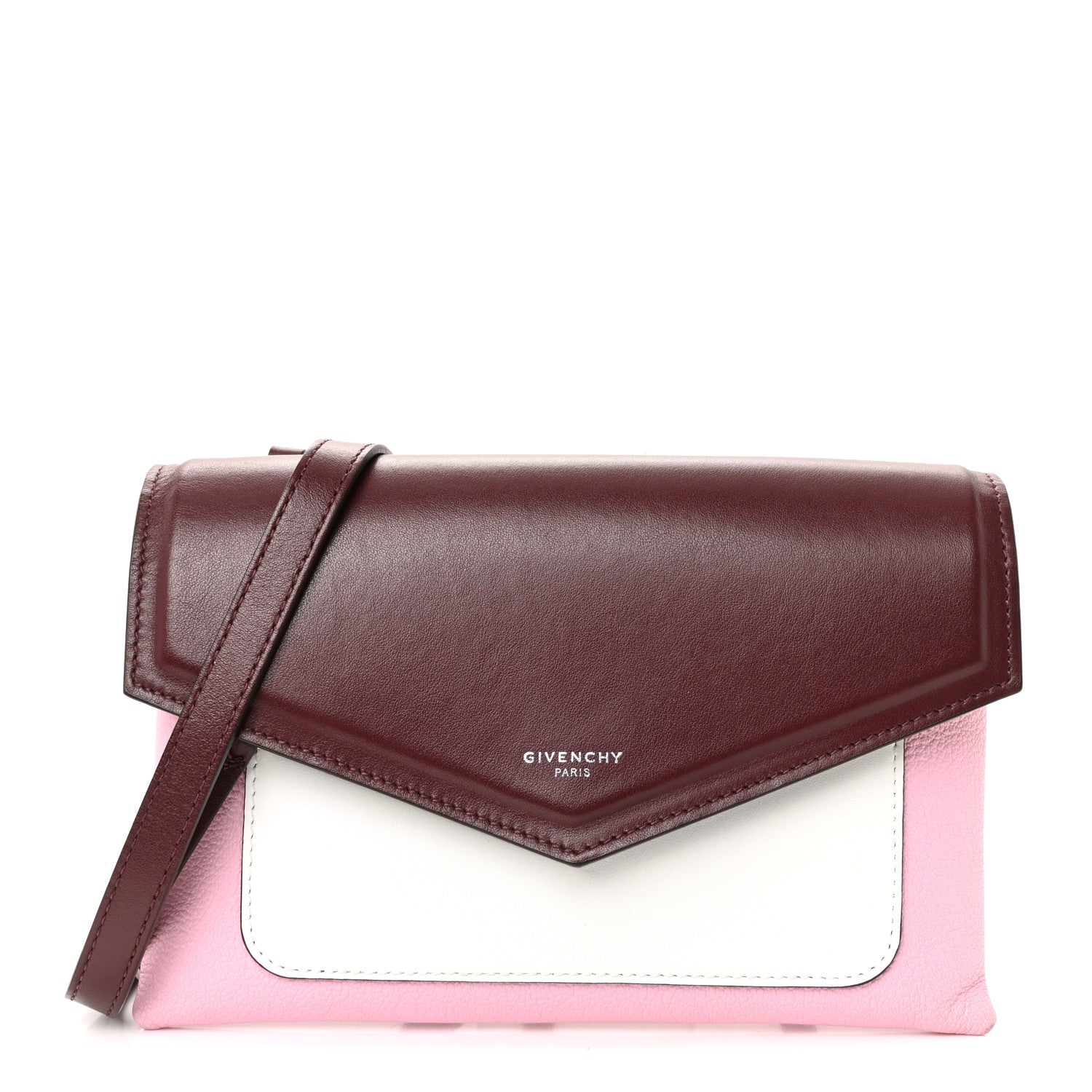 Givenchy Calfskin Duetto Crossbody Bag Burgundy Pink 2 of 17