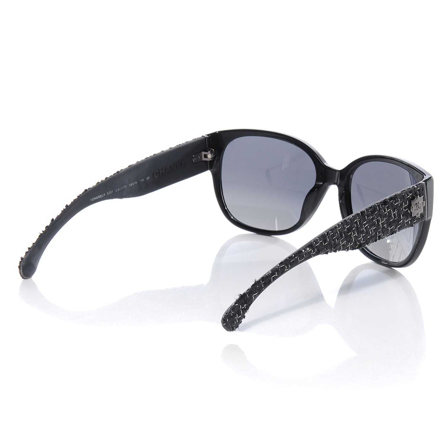 Chanel Acetate Tweed Boy Sunglasses Black 2 of 5