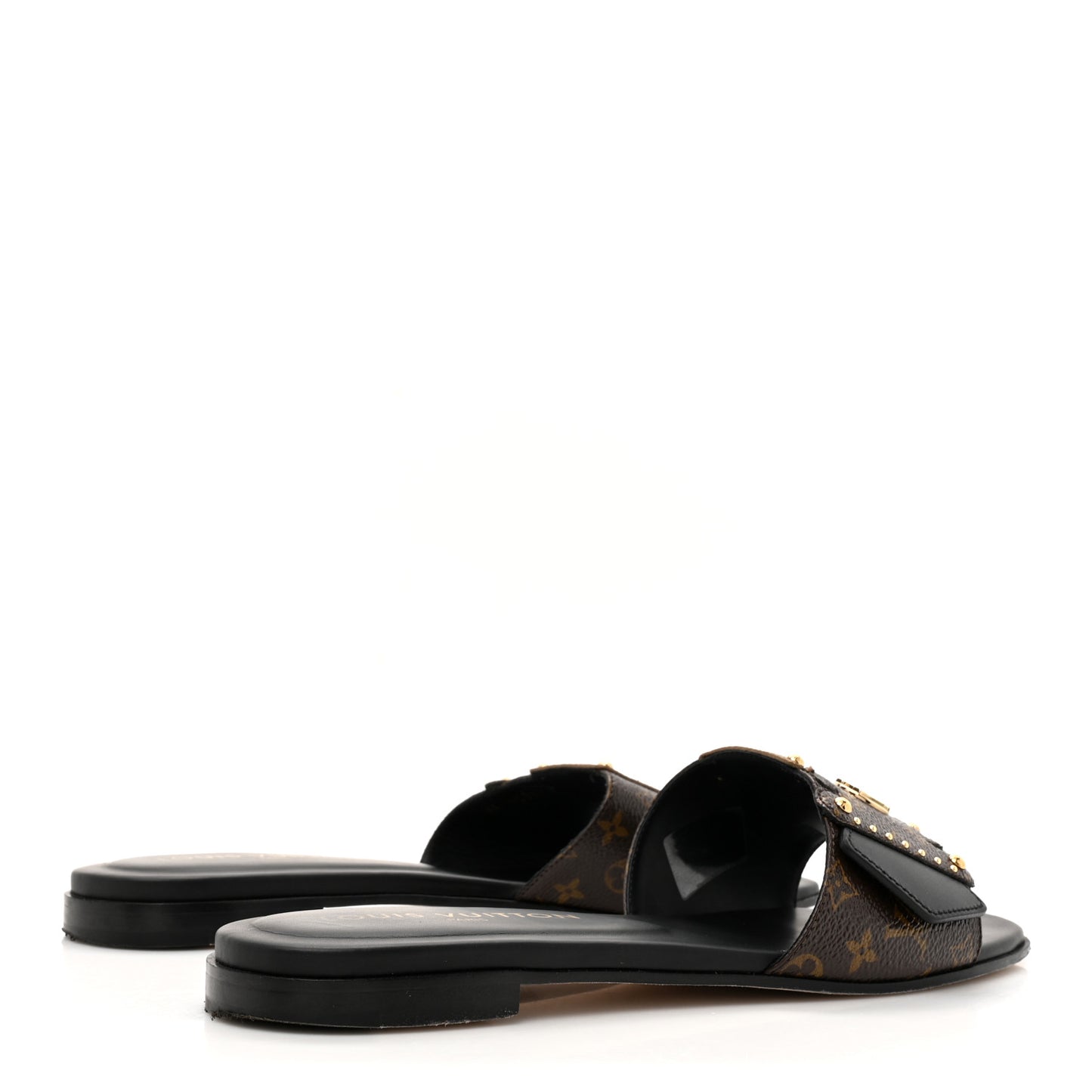 Patent Reverse Monogram LV Frame Flat Mule 40 Cacao