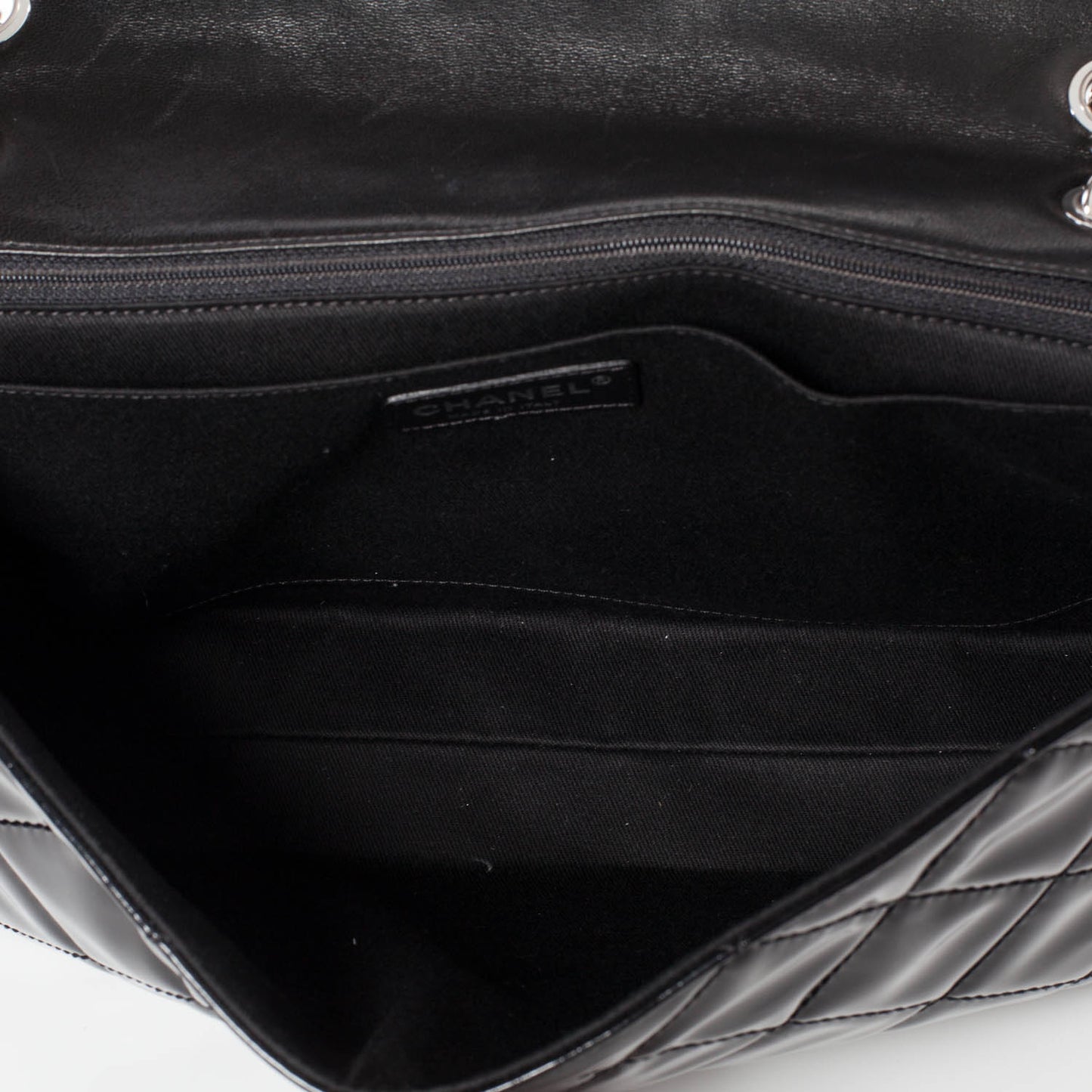 Vinyl Quilted In the Business Flap Bag Black