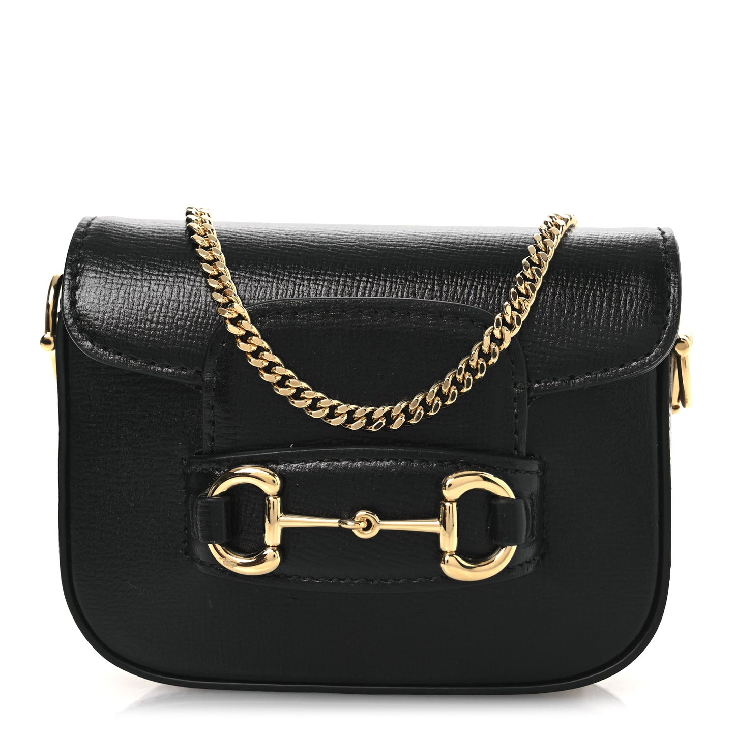 Azalea Calfskin Horsebit 1955 Super Mini Crossbody Bag Black