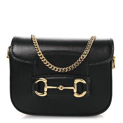 Gucci Azalea Calfskin Horsebit 1955 Super Mini Crossbody Bag Black 1 of 10