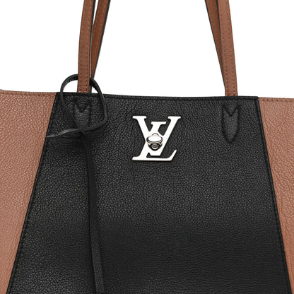 Louis Vuitton Calfskin Lockme Cabas Bois de Rose Black 8 of 14