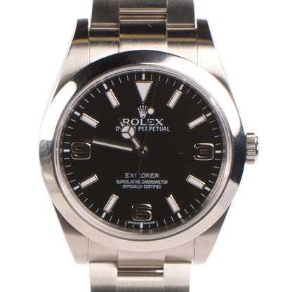 Rolex Stainless Steel 39mm Oyster Perpetual Explorer Watch Black 214270 1 of 8
