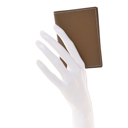 Hermes Epsom MC2 Euclide Card Holder Case Etoupe 2 of 8