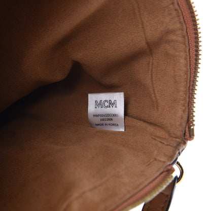 MCM Visetos Liz Shopper Tote Pouch Cognac 6 of 9