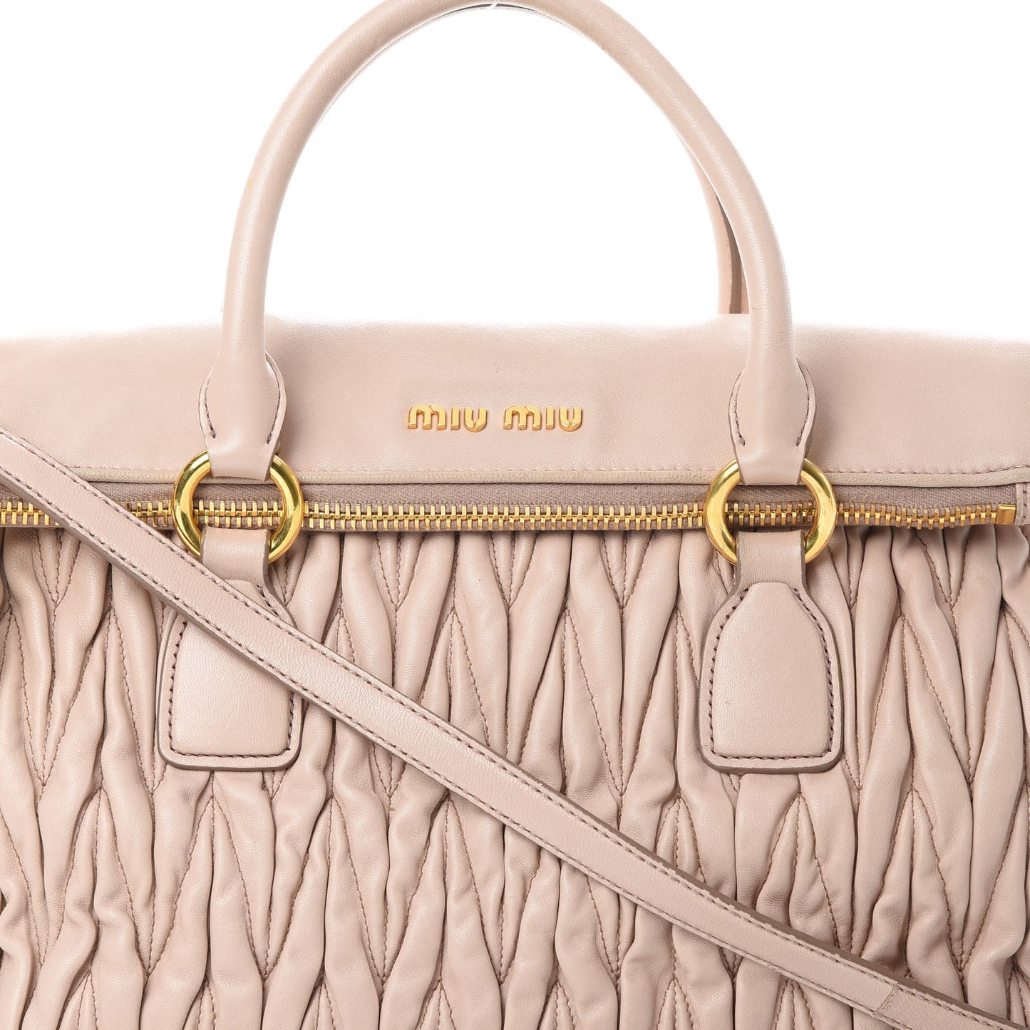 Nappa Matelasse Top Handle Bag Cammeo