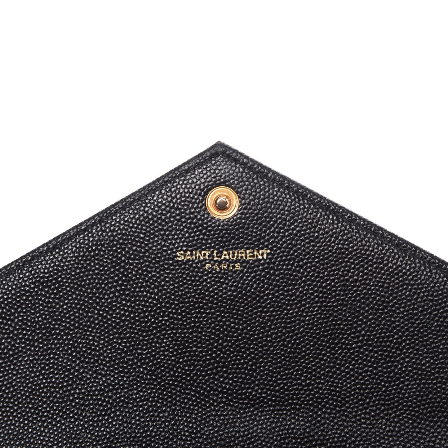 Grain De Poudre Matelasse Chevron Monogram Envelope Chain Wallet Black