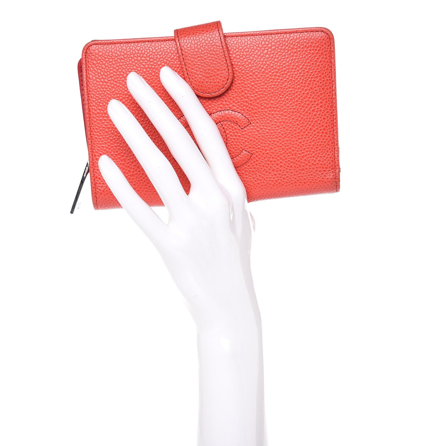 Chanel Caviar Timeless CC French Wallet Orange 2 of 12