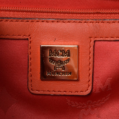 MCM Monogram Patent Zip Top Tote Orange 7 of 23
