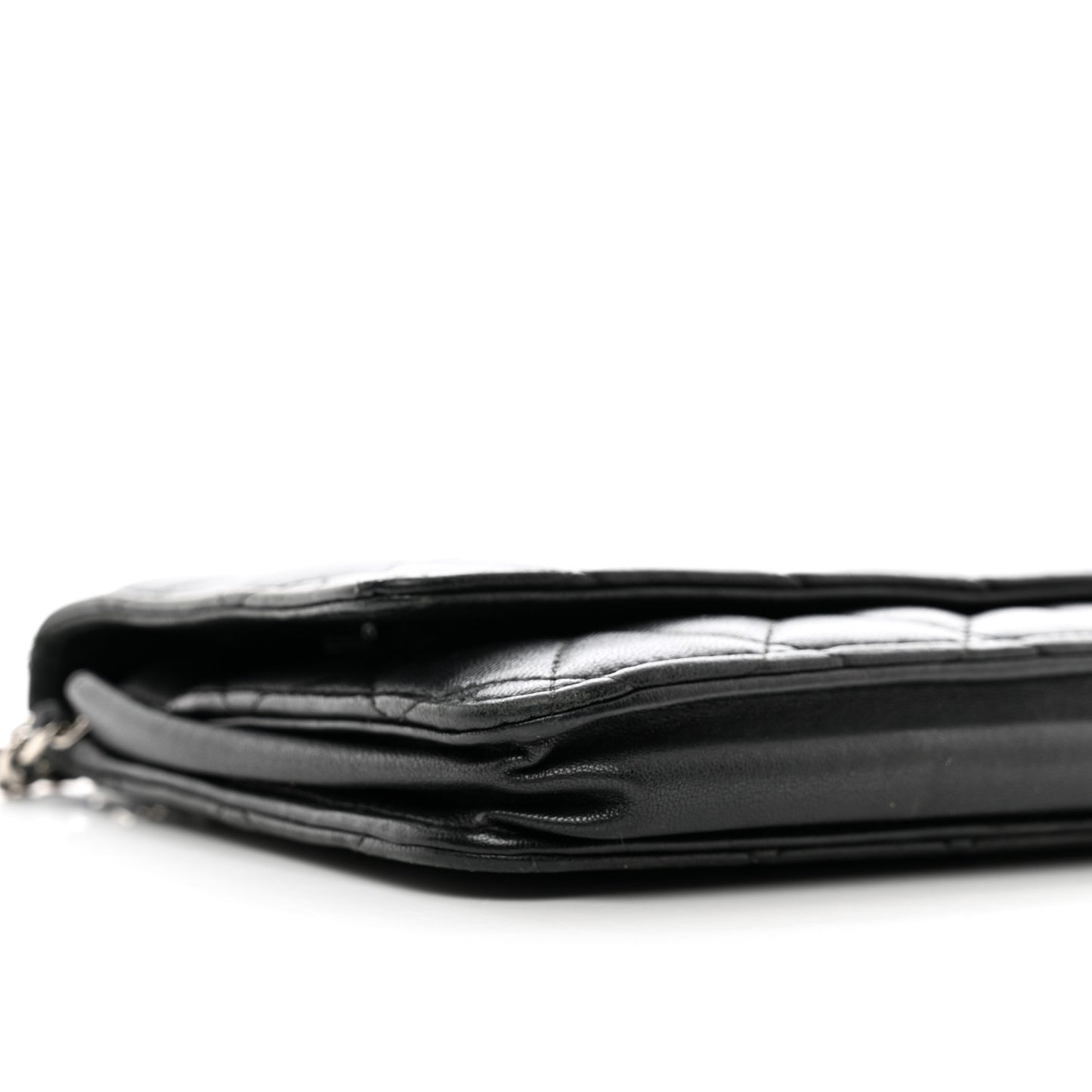 Lambskin Quilted Wallet On Chain WOC Black