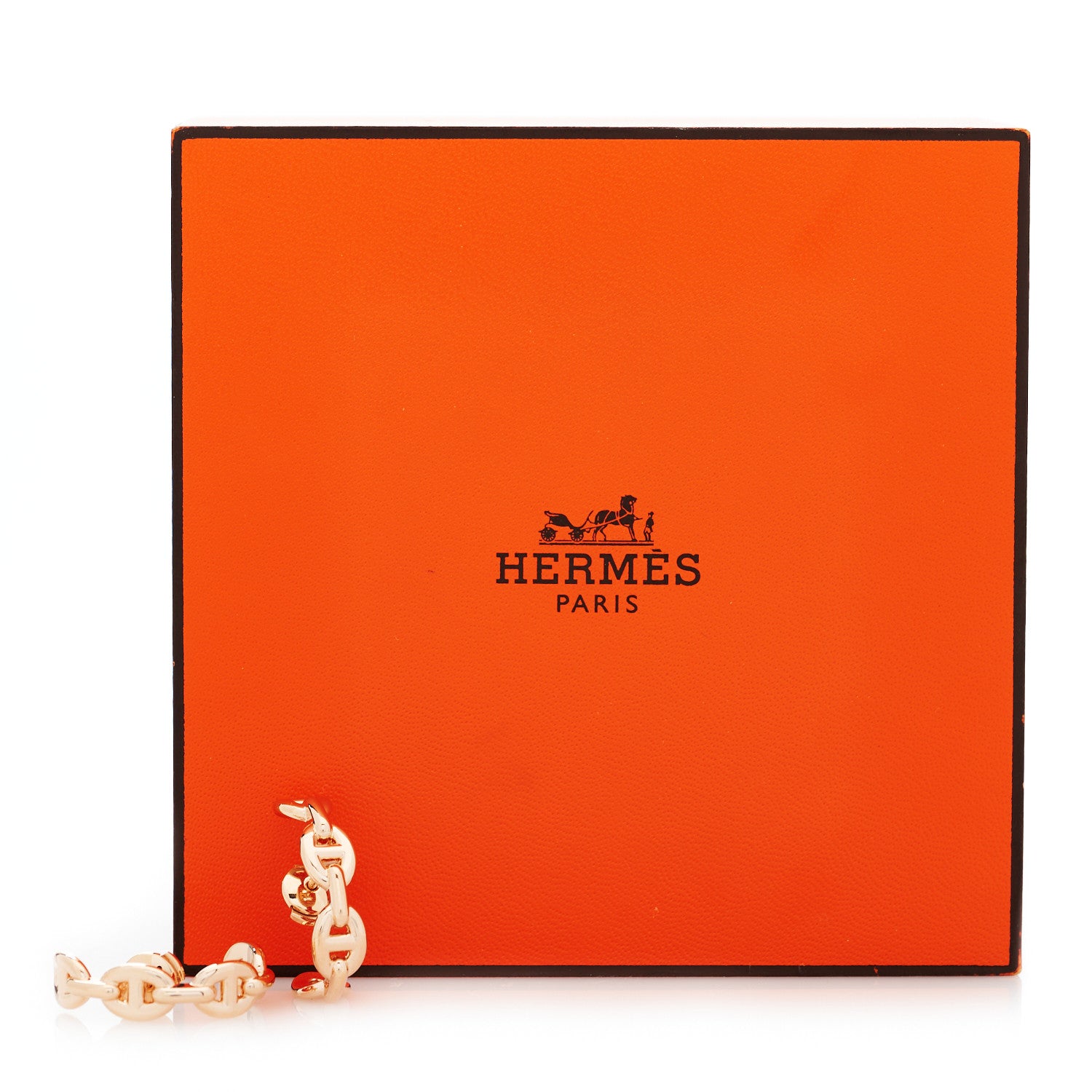 Hermes 18K Rose Gold Chaine d'Ancre Enchainee Earrings 5 of 5