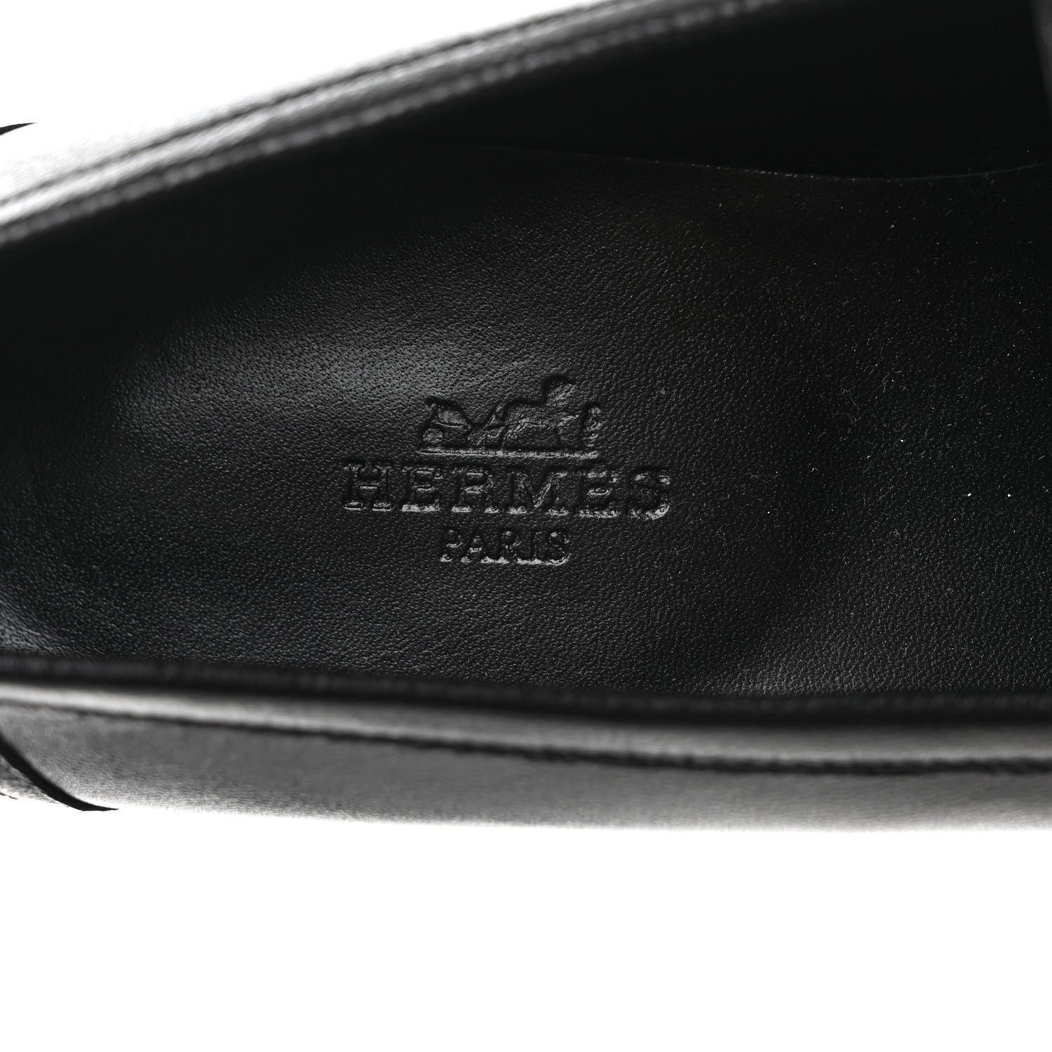 Hermes Goatskin Womens Royal Loafers 39 Black 7 of 9