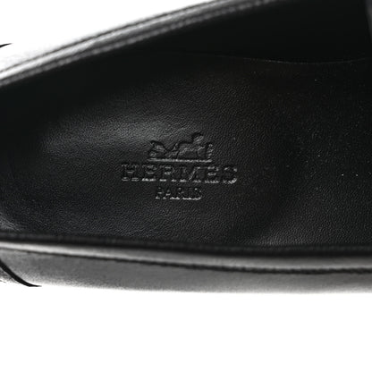 Hermes Goatskin Womens Royal Loafers 39 Black 7 of 9