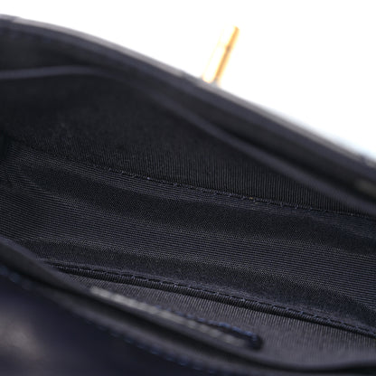 Chanel Shiny Lambskin Quilted Extra Mini Flap Navy Blue 5 of 12