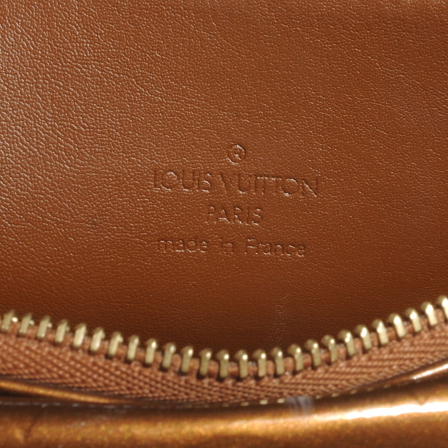 Louis Vuitton Patent Mott Long Strap Bronze 8 of 9