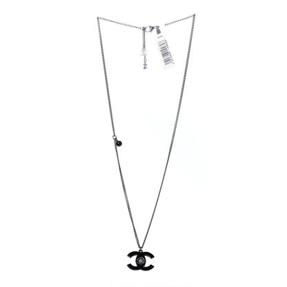 Chanel Enamel CC Camellia Necklace Black 3 of 6