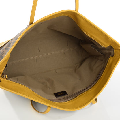 Fendi Zucca Vitello Elite Roll Tote Tobacco Yellow 9 of 13