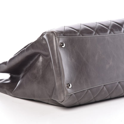 Chanel Glazed Calfskin Quilted Large CC Delivery Tote Grey 5 of 9