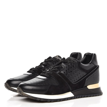 Louis Vuitton Nubuck Calfskin Perforated Run Away Sneakers 39 Black 2 of 8