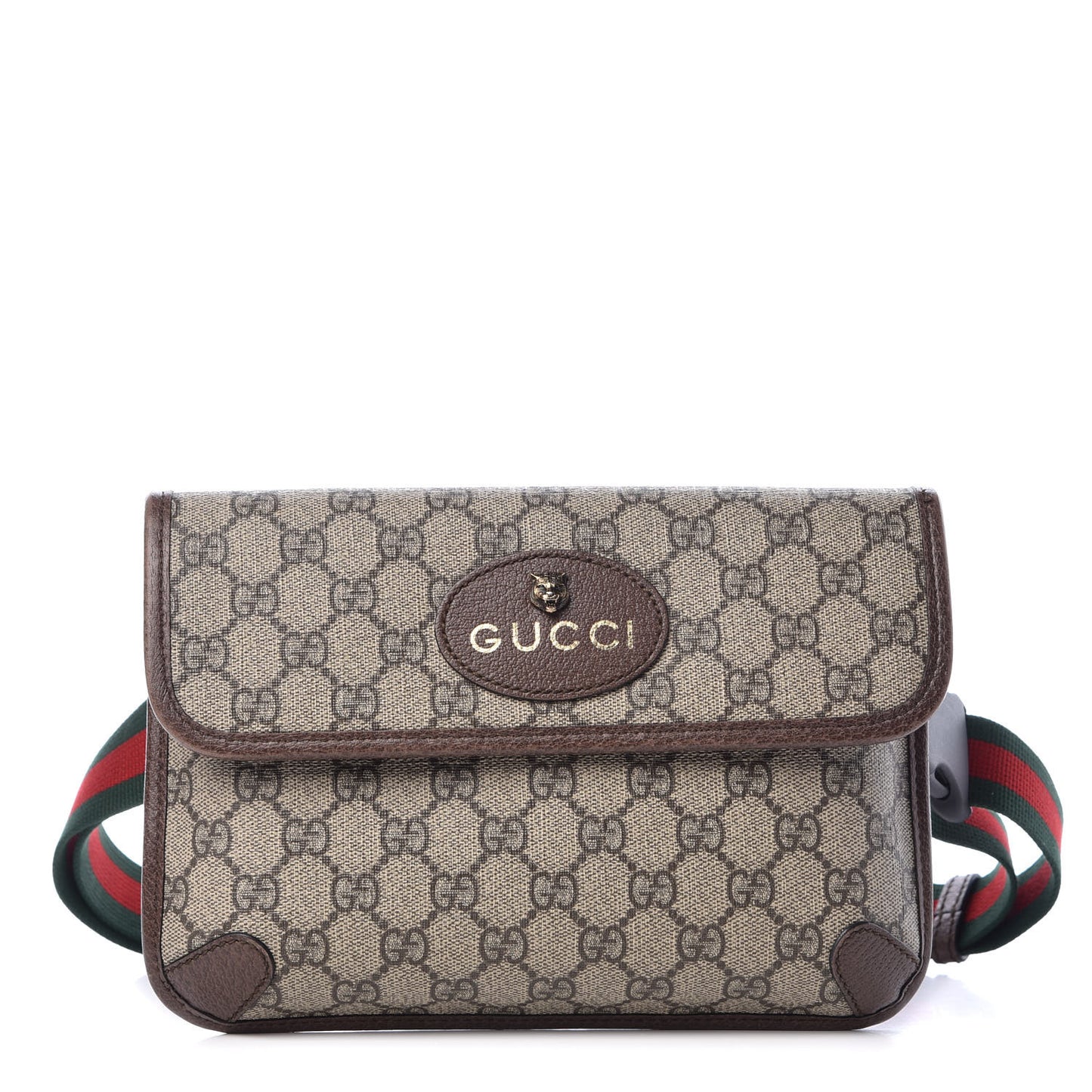 GG Supreme Monogram Neo Vintage Web Belt Bag Brown