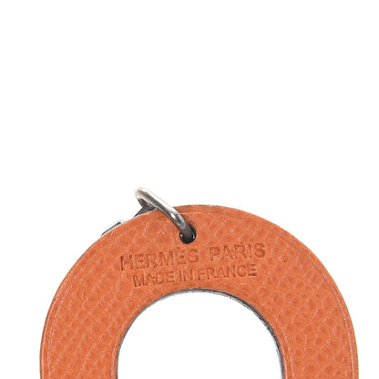 Hermes Epsom Lucky Horseshoe Bag Charm Graphite Orange 3 of 4
