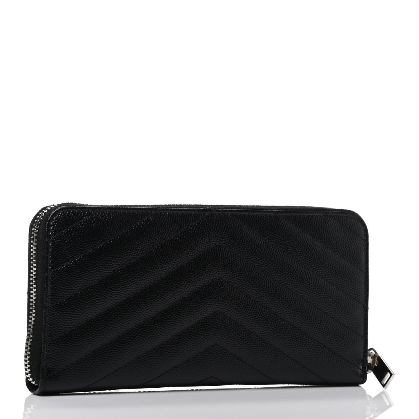 Grain De Poudre Matelasse Chevron Monogram Zip Around Wallet Black
