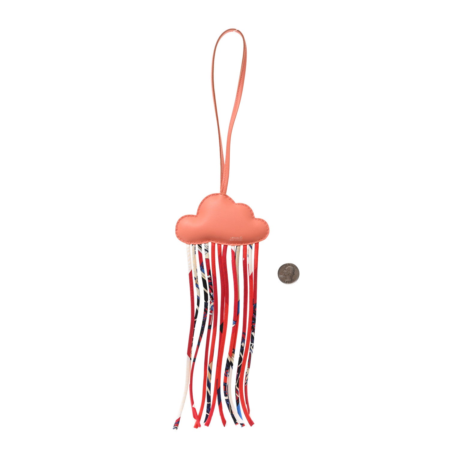 Hermes Swift Silk Twill Cord Cloud Bag Charm Flamingo 2 of 4