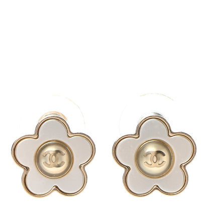 Chanel Pearl CC Camellia Earrings Gold 1 of 4