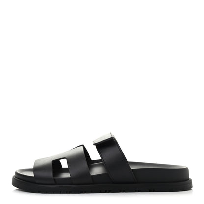 Hermes Calfskin Womens Chypre Sandals 40 Black 1 of 4